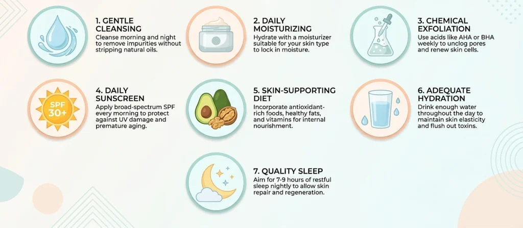 Seven Skincare Practices for Healthy, Glowing Skin