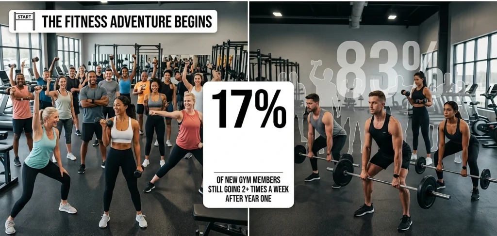 Only 17% of Gym Members Still Go Twice a Week After Year One