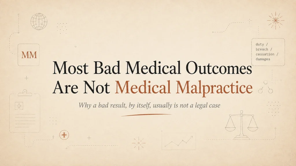 Most Bad Medical Outcomes Aren't Malpractice: The Real Test